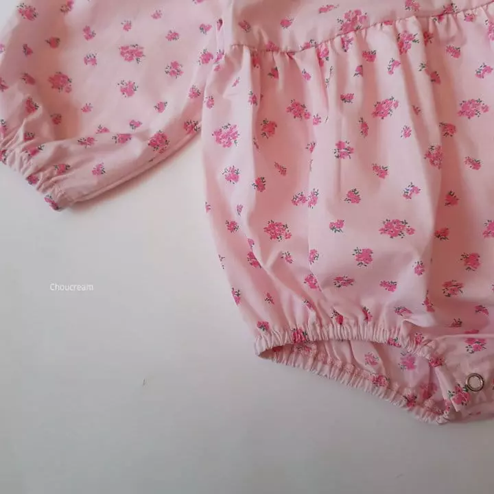 Choucream - Korean Baby Fashion - #babyboutique - Flower Colalr Bodysuit with Bonnet - 9