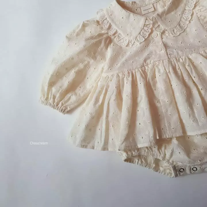 Choucream - Korean Baby Fashion - #babyboutique - Lace Collar Bodysuit - 5