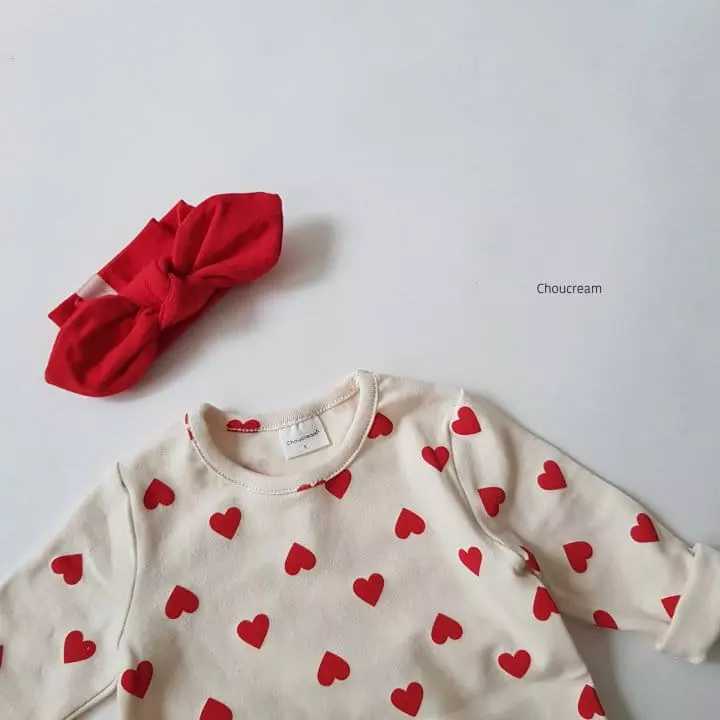 Choucream - Korean Baby Fashion - #babyboutique - Heart Heart Bodysuit - 9