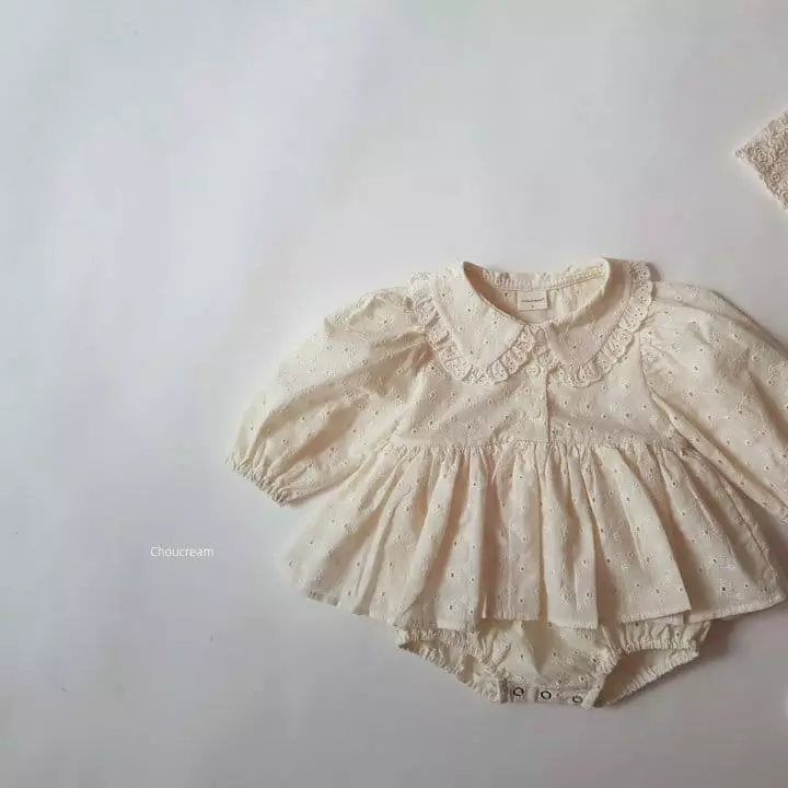 Choucream - Korean Baby Fashion - #babyboutiqueclothing - Lace Collar Bodysuit - 7