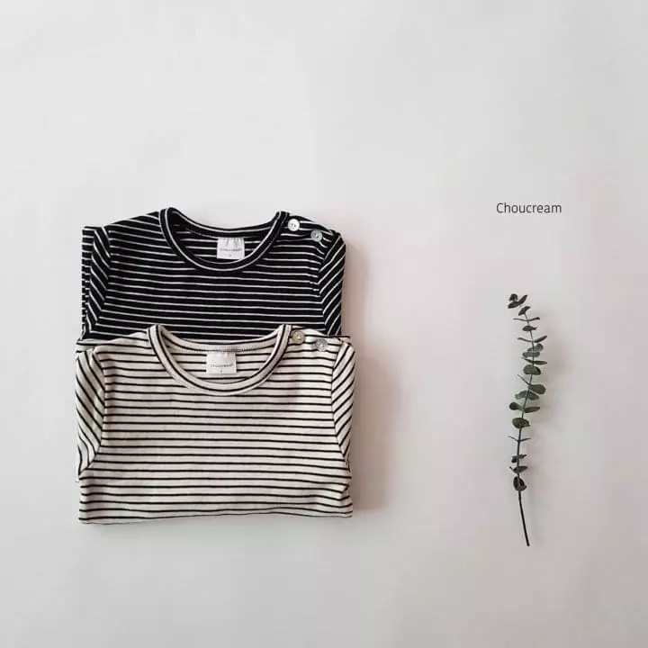 Choucream - Korean Baby Fashion - #babyboutiqueclothing - Bebe Stripes Tee - 2