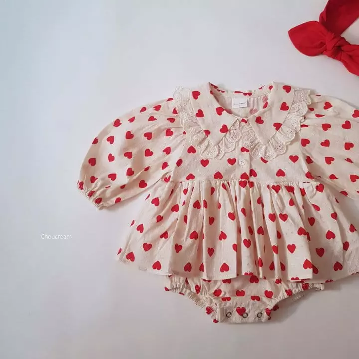 Choucream - Korean Baby Fashion - #babyclothing - Hear Frill Collar Bodysuit - 3