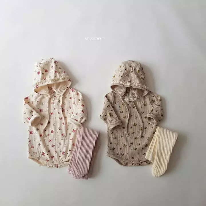 Choucream - Korean Baby Fashion - #babyclothing - Lolo Flower Lace Bodysuit with Bonnet