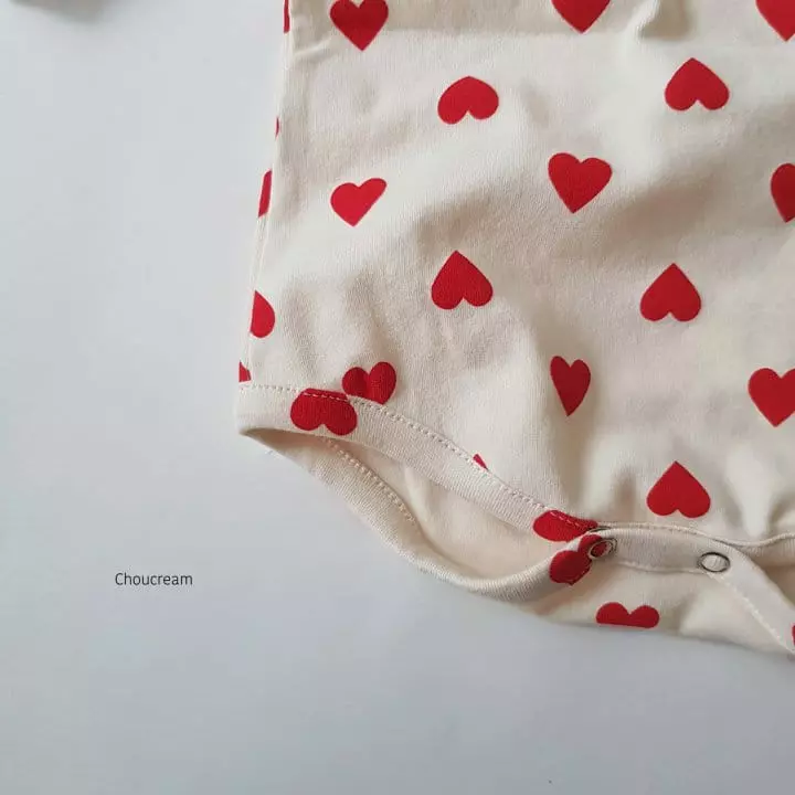 Choucream - Korean Baby Fashion - #babyclothing - Heart Heart Bodysuit - 11
