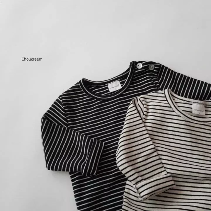 Choucream - Korean Baby Fashion - #babyclothing - Bebe Stripes Tee - 3