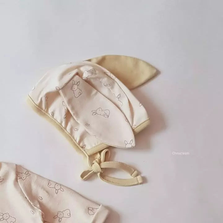 Choucream - Korean Baby Fashion - #babyfashion - Rabbit Bonnet Bodysuit with Bonnet - 7