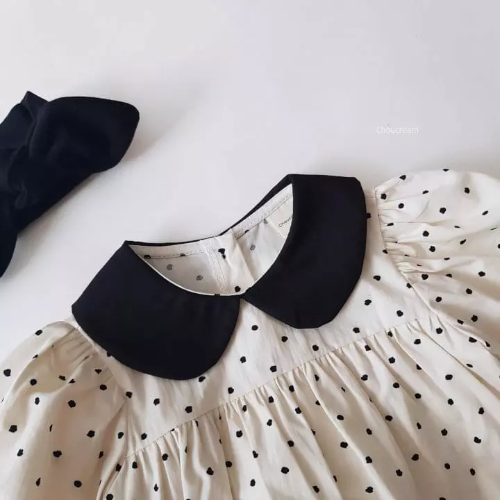 Choucream - Korean Baby Fashion - #babyfashion - Dot Collar Bodysuit - 5