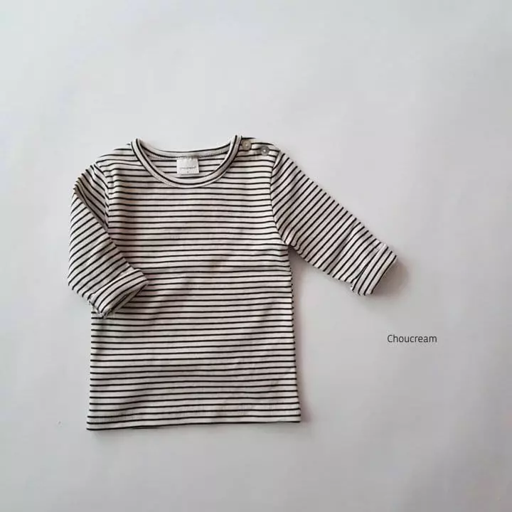 Choucream - Korean Baby Fashion - #babyclothing - Bebe Stripes Tee - 4
