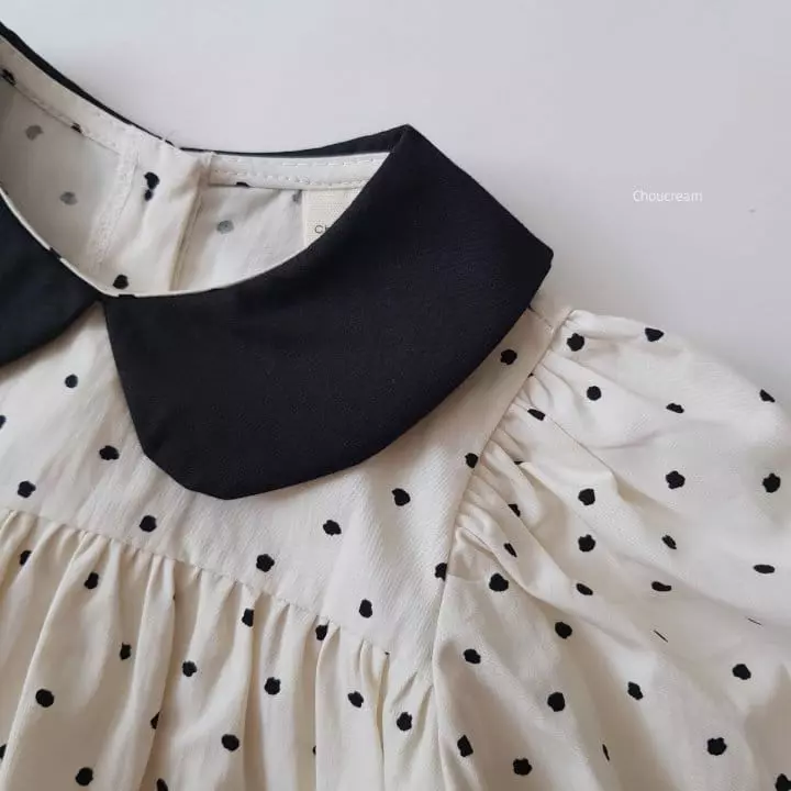 Choucream - Korean Baby Fashion - #babyfever - Dot Collar Bodysuit - 6