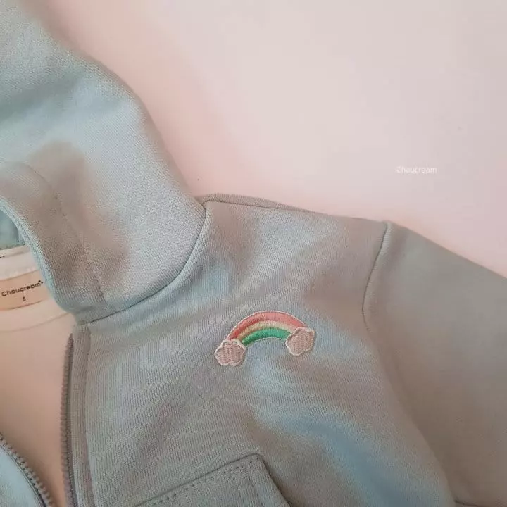 Choucream - Korean Baby Fashion - #babygirlfashion - Rainbow Hoody Zip-up Bottom Set - 12