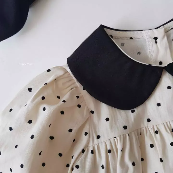 Choucream - Korean Baby Fashion - #babygirlfashion - Dot Collar Bodysuit - 7