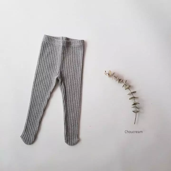 Choucream - Korean Baby Fashion - #babygirlfashion - Rib Foot Leggings - 9