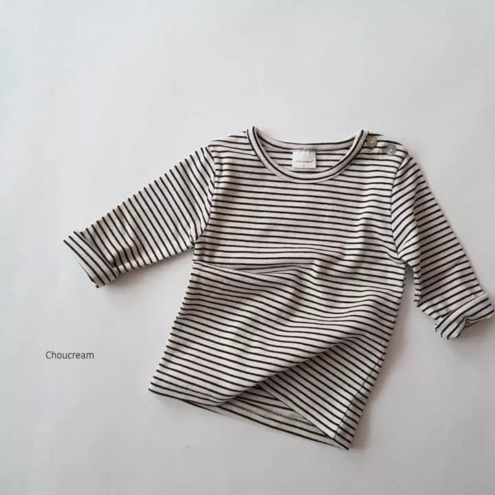 Choucream - Korean Baby Fashion - #babygirlfashion - Bebe Stripes Tee - 6