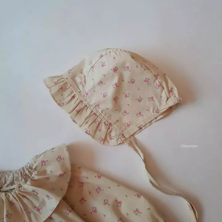 Choucream - Korean Baby Fashion - #babylifestyle - Shelly Frill Bodysuit with Bonnet - 11