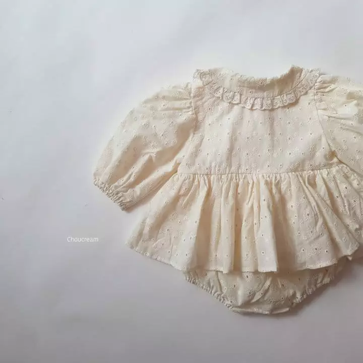 Choucream - Korean Baby Fashion - #babylifestyle - Lace Collar Bodysuit - 12