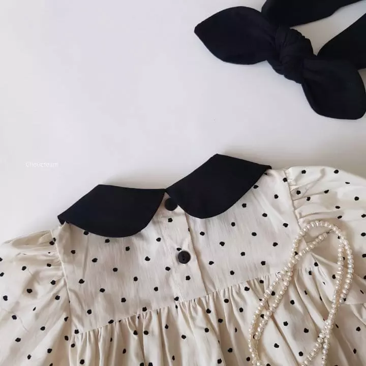 Choucream - Korean Baby Fashion - #babylifestyle - Dot Collar Bodysuit - 8