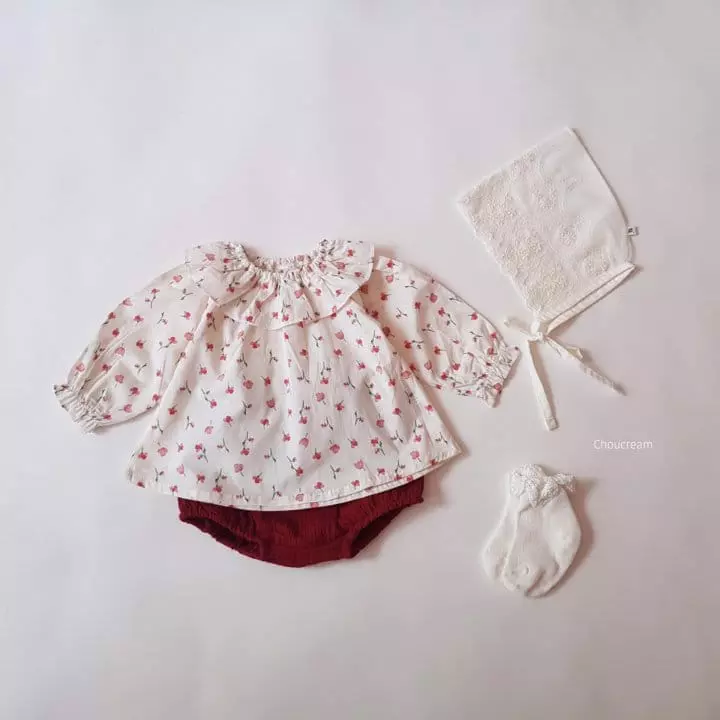 Choucream - Korean Baby Fashion - #babyootd - Spring Flower Blouse - 6