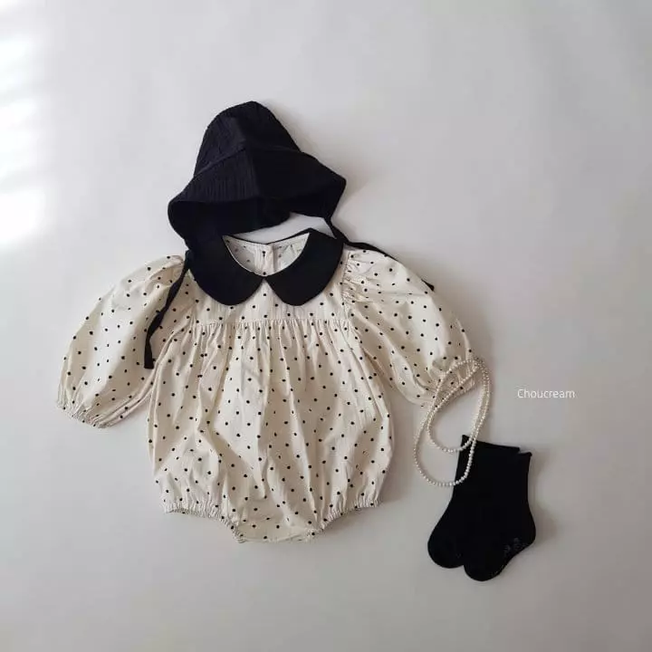 Choucream - Korean Baby Fashion - #babyootd - Dot Collar Bodysuit - 10