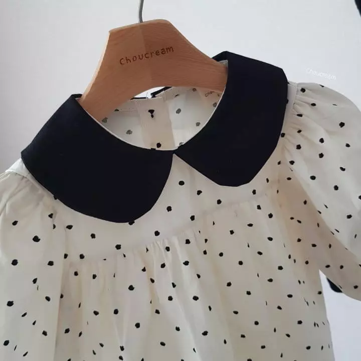 Choucream - Korean Baby Fashion - #babyoutfit - Dot Collar Bodysuit - 12