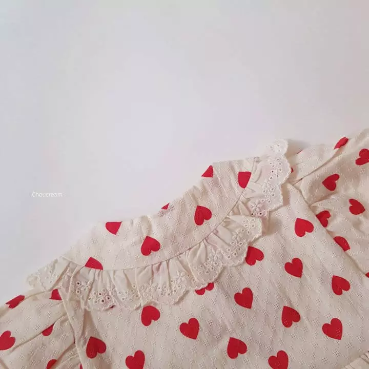 Choucream - Korean Baby Fashion - #babyoutfit - Hear Frill Collar Bodysuit - 11