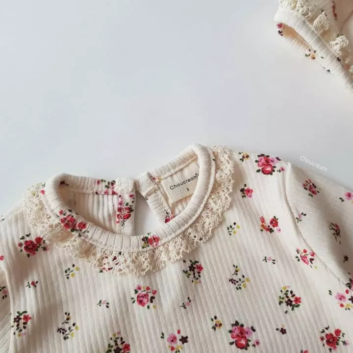 Choucream - Korean Baby Fashion - #babyoutfit - Lolo Flower Lace Bodysuit with Bonnet - 8