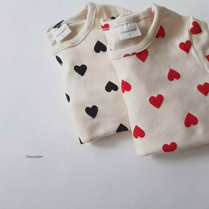 Choucream - Korean Baby Fashion - #babyoutfit - Heart Heart Bodysuit - 4