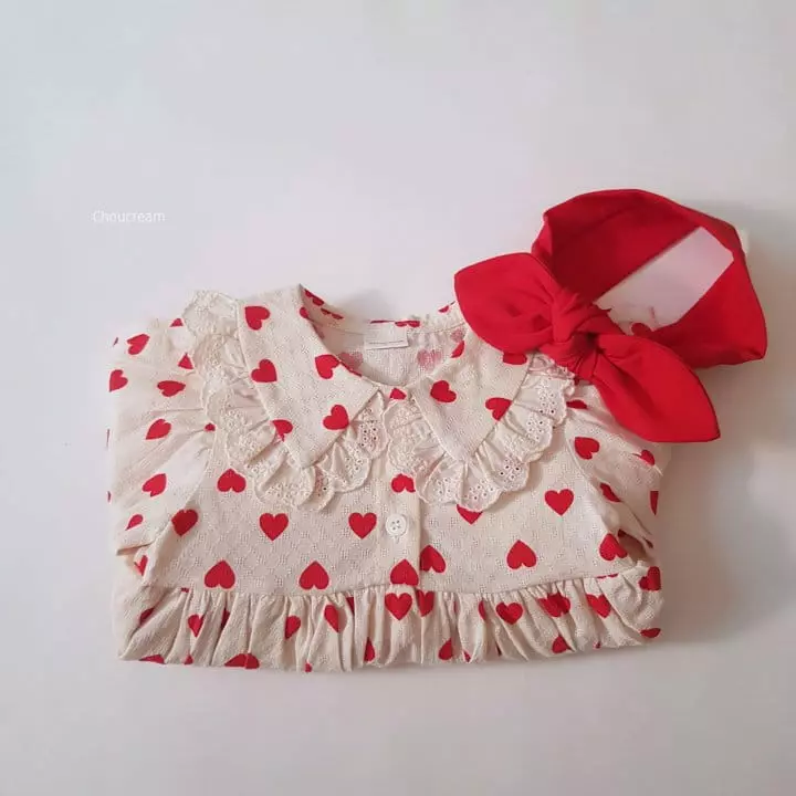 Choucream - Korean Baby Fashion - #babywear - Hear Frill Collar Bodysuit - 12