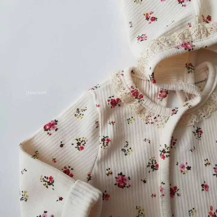 Choucream - Korean Baby Fashion - #babywear - Lolo Flower Lace Bodysuit with Bonnet - 10