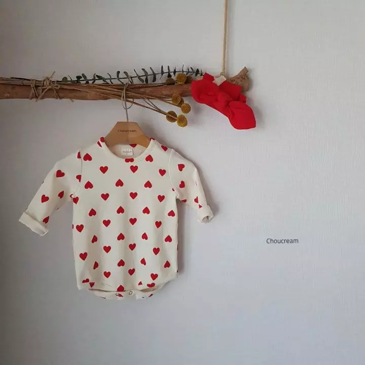 Choucream - Korean Baby Fashion - #onlinebabyboutique - Heart Heart Bodysuit - 6