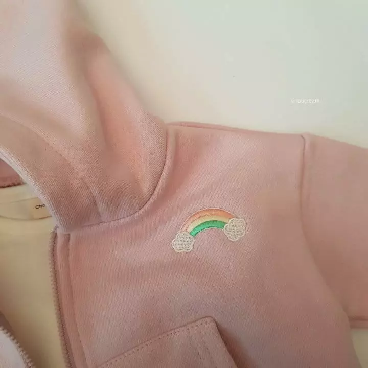 Choucream - Korean Baby Fashion - #onlinebabyshop - Rainbow Hoody Zip-up Bottom Set - 5