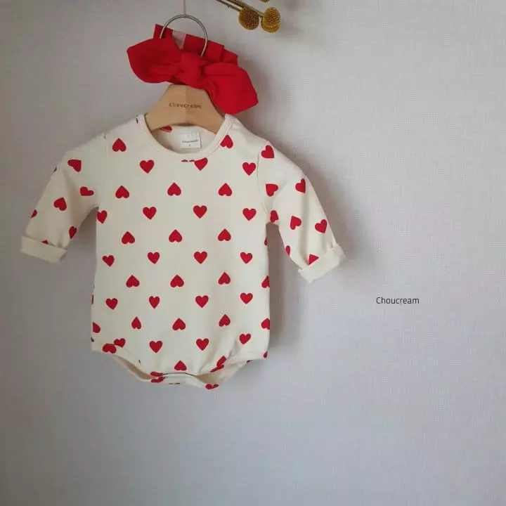 Choucream - Korean Baby Fashion - #onlinebabyshop - Heart Heart Bodysuit - 7