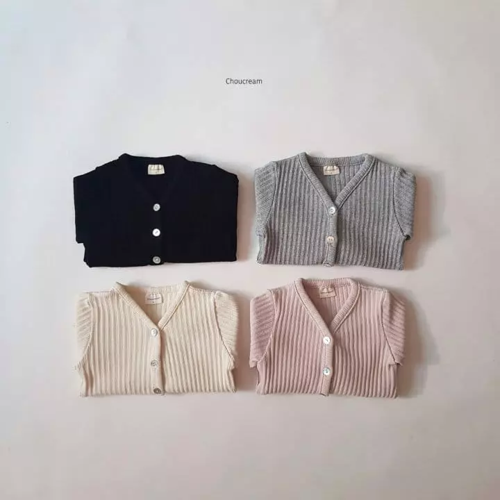 Choucream - Korean Baby Fashion - #onlinebabyshop - Bebe Rib Cardigan