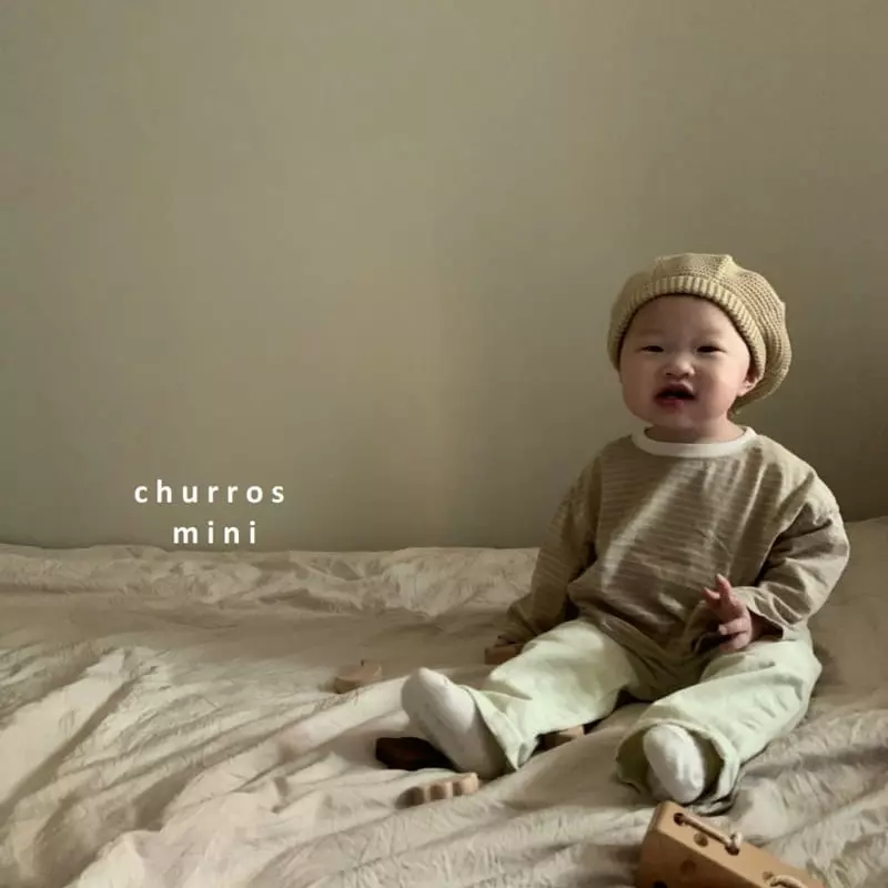 Churros - Korean Baby Fashion - #babyboutique - Mini Stripes Unbalance Tee - 5