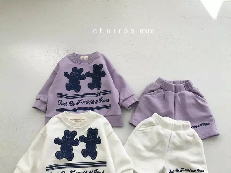Churros - Korean Baby Fashion - #babyboutique - Mini Bear Top Bottom Set - 9