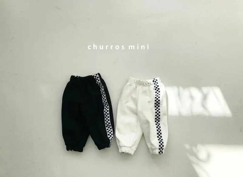 Churros - Korean Baby Fashion - #babyclothing - Mini Check Point Jogger Pants - 5