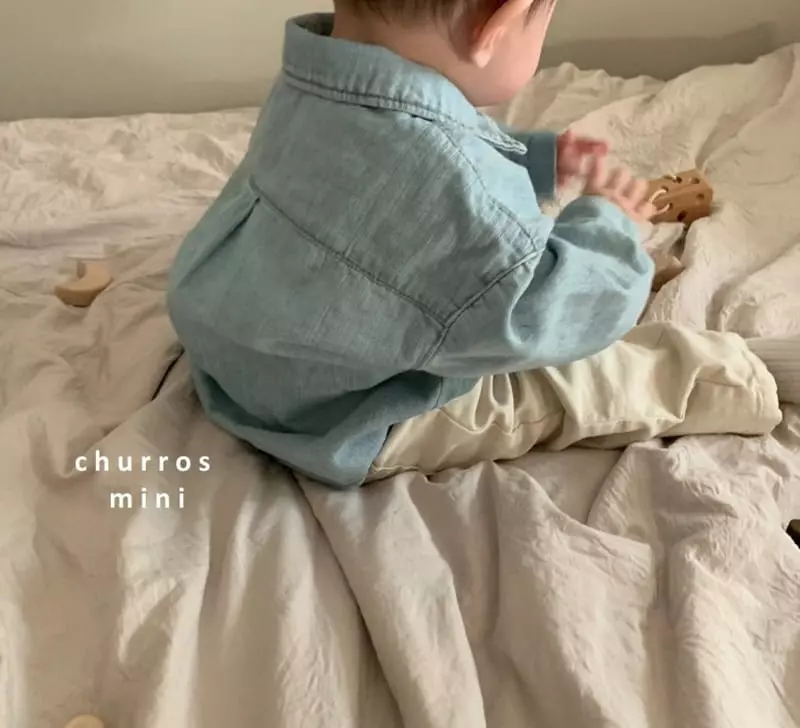Churros - Korean Baby Fashion - #babyboutiqueclothing - Mini Classic Denim Shirt - 4