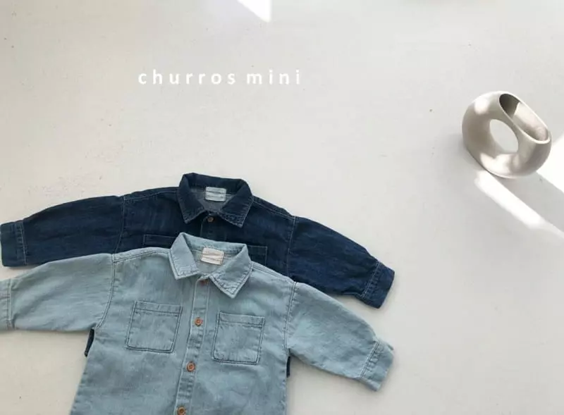 Churros - Korean Baby Fashion - #babyfashion - Mini Classic Denim Shirt - 5