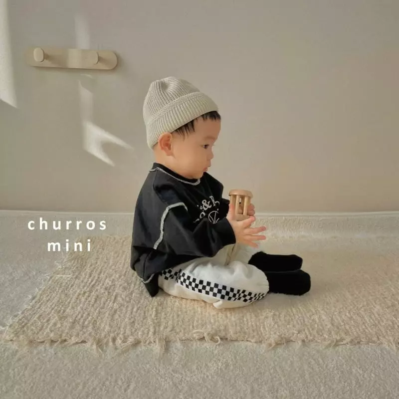 Churros - Korean Baby Fashion - #babylifestyle - Mini Check Point Jogger Pants - 9