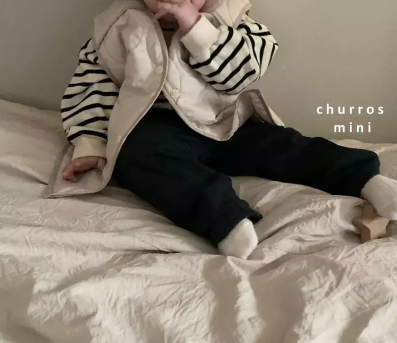 Churros - Korean Baby Fashion - #babyoninstagram - Mini Circle Quilting Long Vest - 3