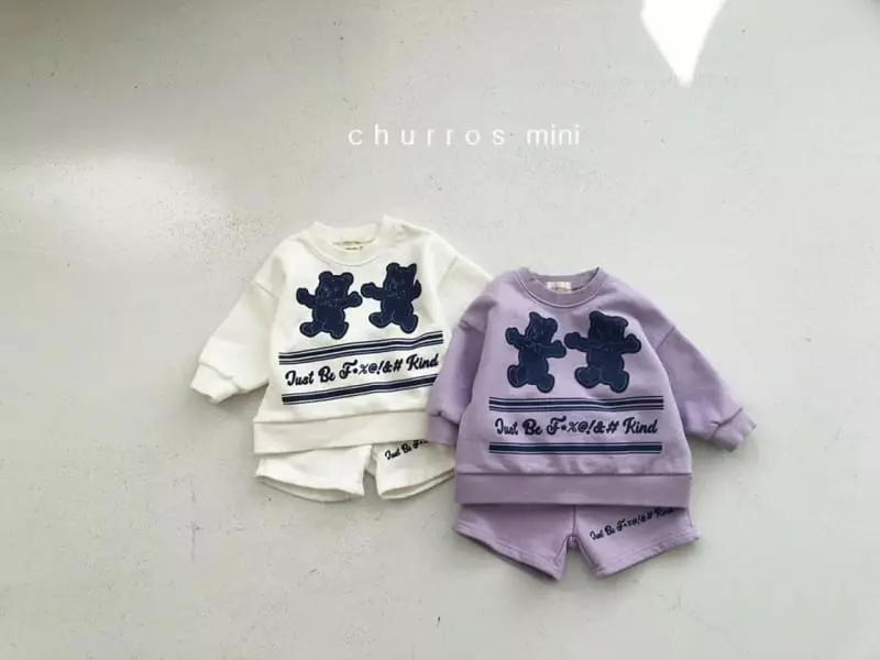 Churros - Korean Baby Fashion - #babyoninstagram - Mini Bear Top Bottom Set