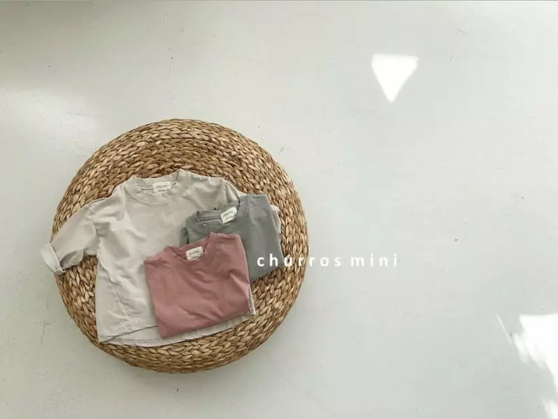 Churros - Korean Baby Fashion - #babyootd - Mini Basic Unbalance Tee