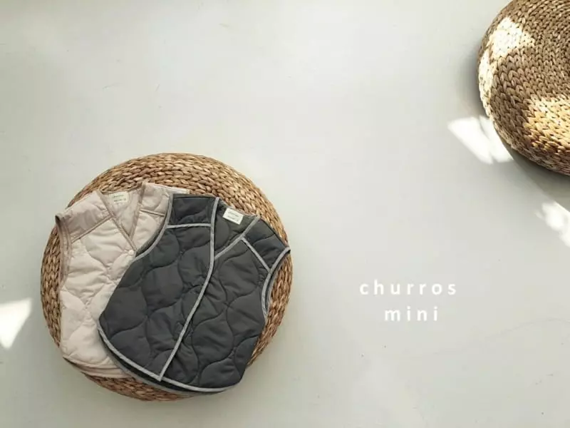 Churros - Korean Baby Fashion - #babyoninstagram - Mini Circle Quilting Long Vest - 4