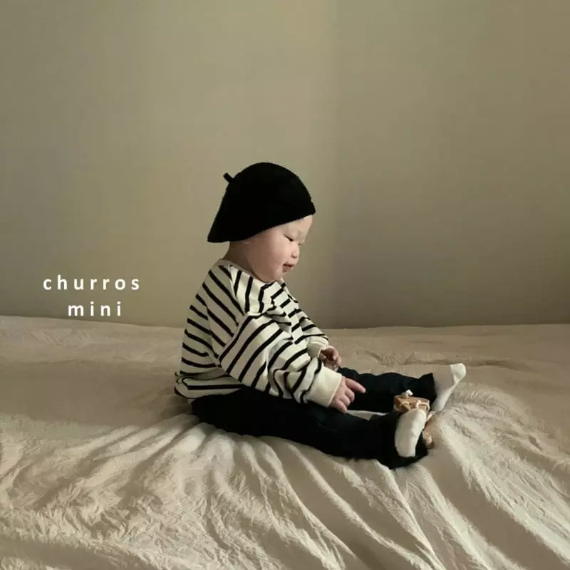 Churros - Korean Baby Fashion - #babyoutfit - Mini Stripes Sweatshirt