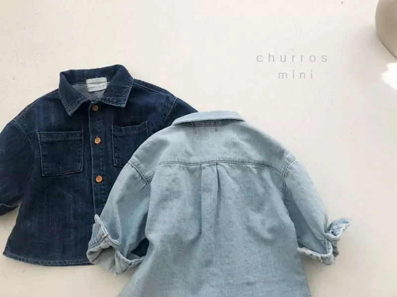 Churros - Korean Baby Fashion - #babyoutfit - Mini Classic Denim Shirt - 12