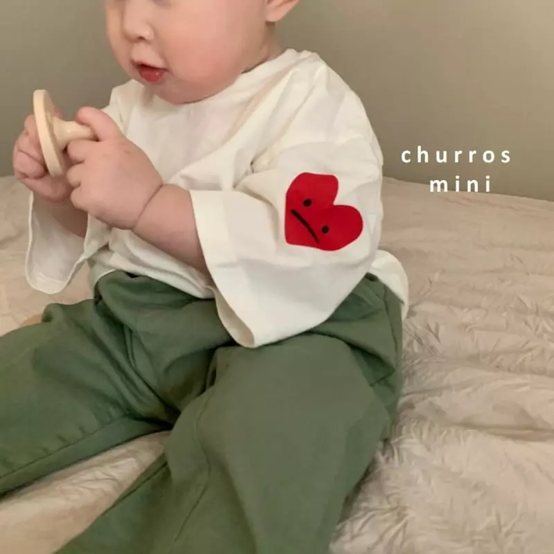 Churros - Korean Baby Fashion - #babyoutfit - Mini Heart Capri Tee - 10