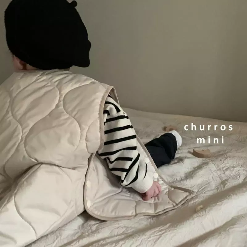 Churros - Korean Baby Fashion - #babyoutfit - Mini Circle Quilting Long Vest - 6