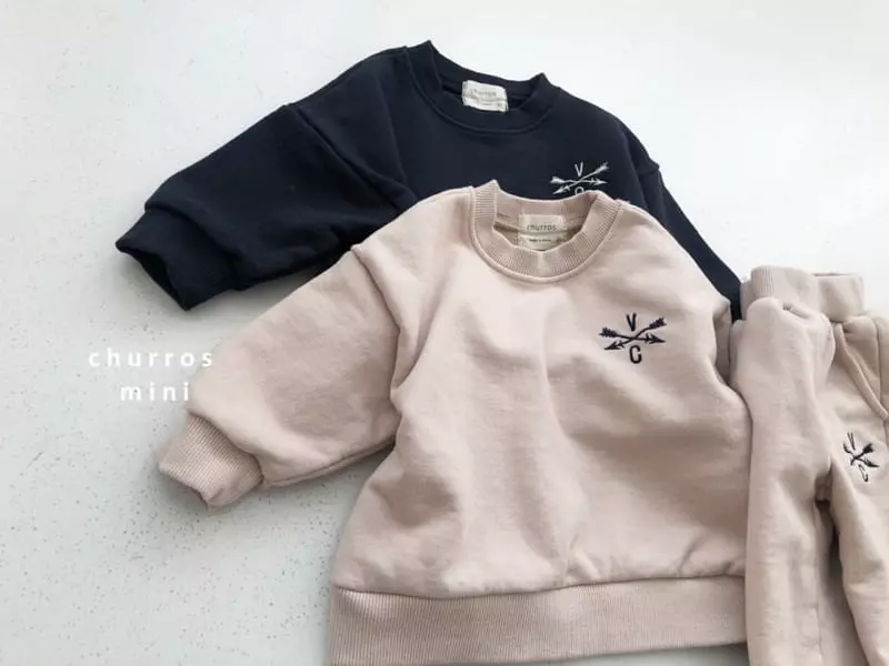 Churros - Korean Baby Fashion - #babywear - Mini Arrow Embroidery Top Bottom Set - 10