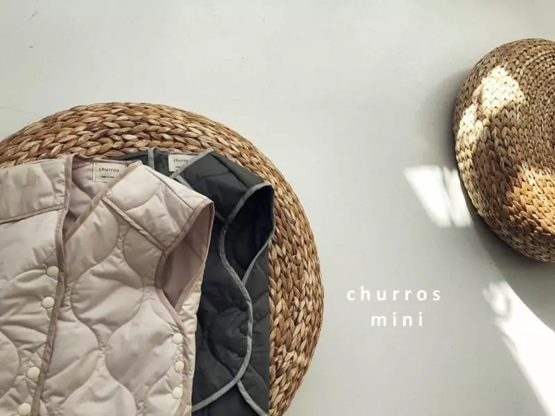 Churros - Korean Baby Fashion - #onlinebabyboutique - Mini Circle Quilting Long Vest - 8