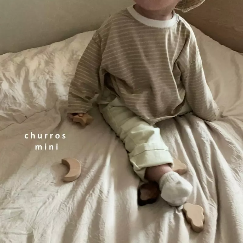 Churros - Korean Baby Fashion - #onlinebabyshop - Mini Stripes Unbalance Tee - 3