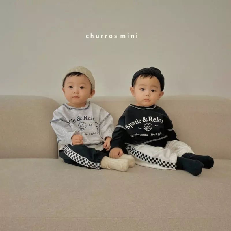 Churros - Korean Baby Fashion - #onlinebabyshop - Mini Check Point Jogger Pants